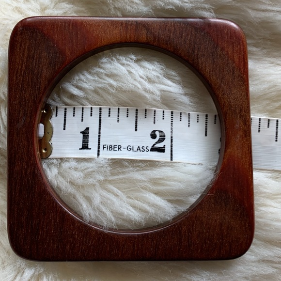 Vintage wood bangle bracelet square - Picture 9 of 9